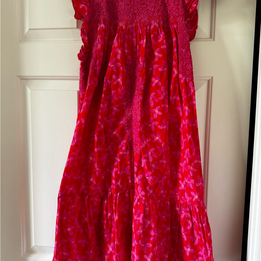 Mi Golondrina Dress Red & Pink Dress Sz M